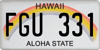 HI license plate FGU331