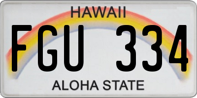 HI license plate FGU334