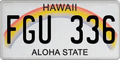 HI license plate FGU336