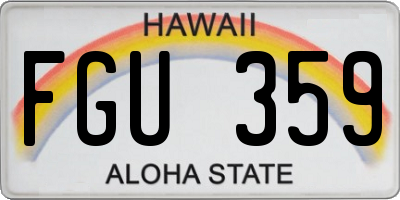 HI license plate FGU359