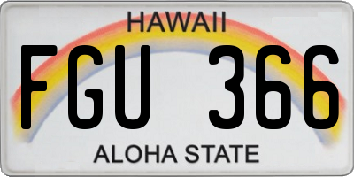 HI license plate FGU366