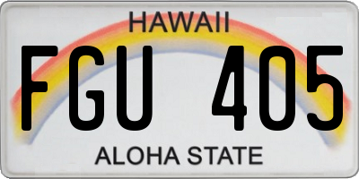 HI license plate FGU405