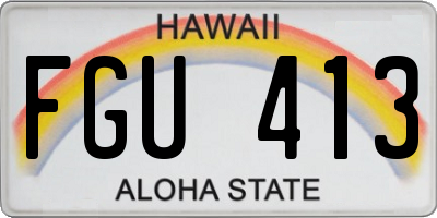 HI license plate FGU413