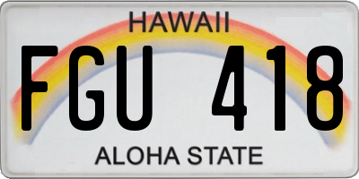 HI license plate FGU418