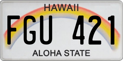 HI license plate FGU421