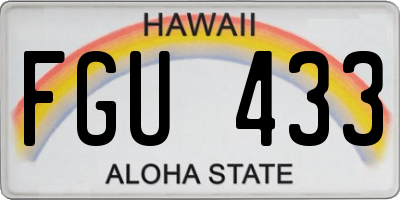 HI license plate FGU433
