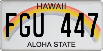 HI license plate FGU447