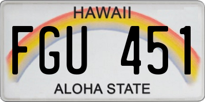 HI license plate FGU451