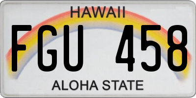 HI license plate FGU458