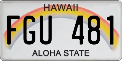 HI license plate FGU481