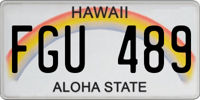 HI license plate FGU489