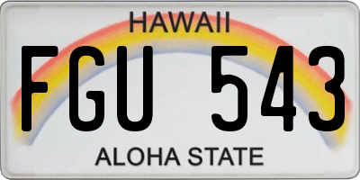 HI license plate FGU543