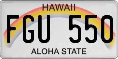 HI license plate FGU550