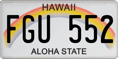 HI license plate FGU552