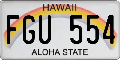 HI license plate FGU554