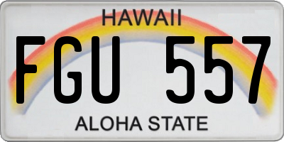 HI license plate FGU557