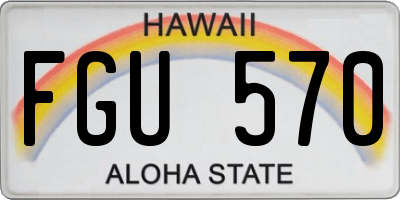 HI license plate FGU570