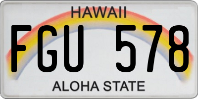 HI license plate FGU578