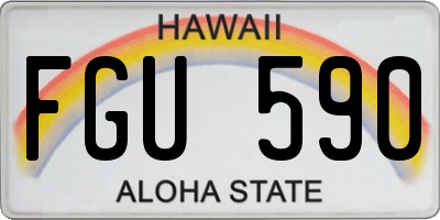 HI license plate FGU590