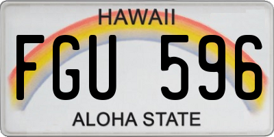 HI license plate FGU596