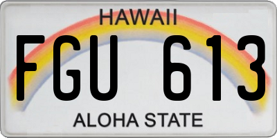 HI license plate FGU613