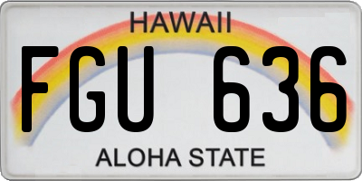 HI license plate FGU636