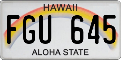 HI license plate FGU645