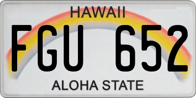 HI license plate FGU652