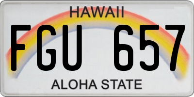 HI license plate FGU657