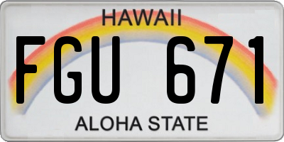 HI license plate FGU671