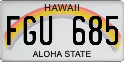 HI license plate FGU685