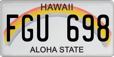 HI license plate FGU698