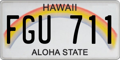 HI license plate FGU711