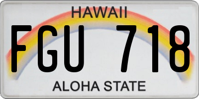 HI license plate FGU718