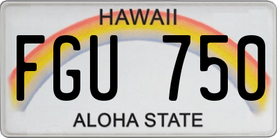HI license plate FGU750