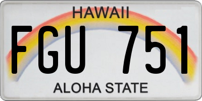 HI license plate FGU751