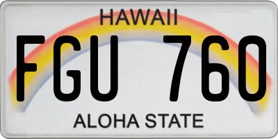 HI license plate FGU760