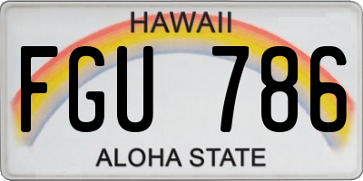 HI license plate FGU786