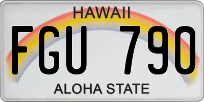 HI license plate FGU790