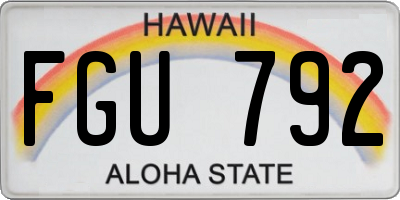 HI license plate FGU792