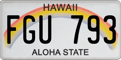 HI license plate FGU793