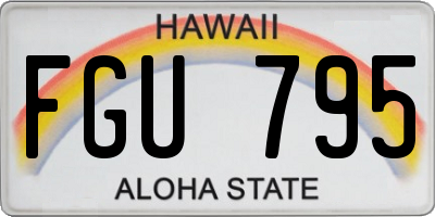 HI license plate FGU795