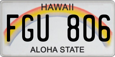 HI license plate FGU806