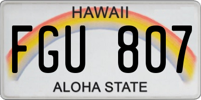 HI license plate FGU807