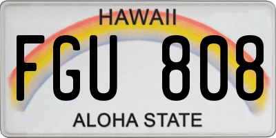 HI license plate FGU808
