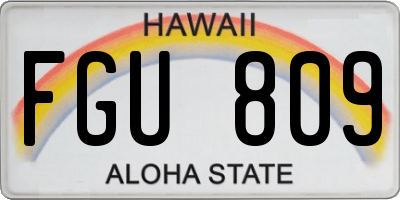 HI license plate FGU809