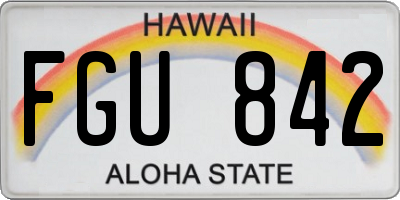 HI license plate FGU842