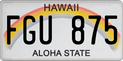 HI license plate FGU875