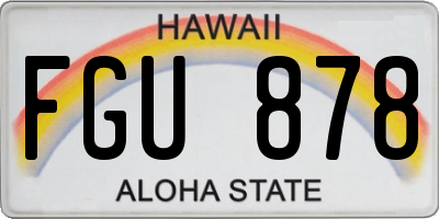 HI license plate FGU878