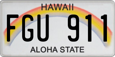 HI license plate FGU911